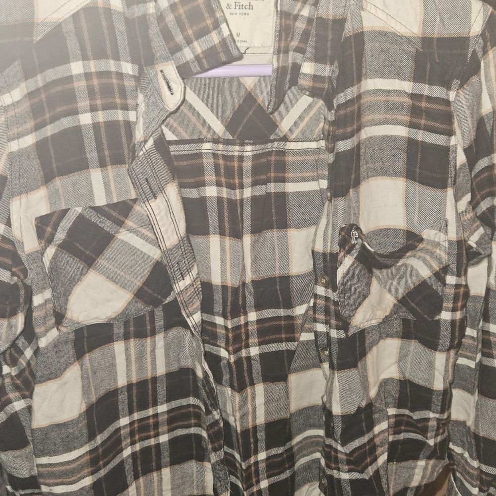 Abercrombie & Fitch Checkered Shirt in Black and Tan